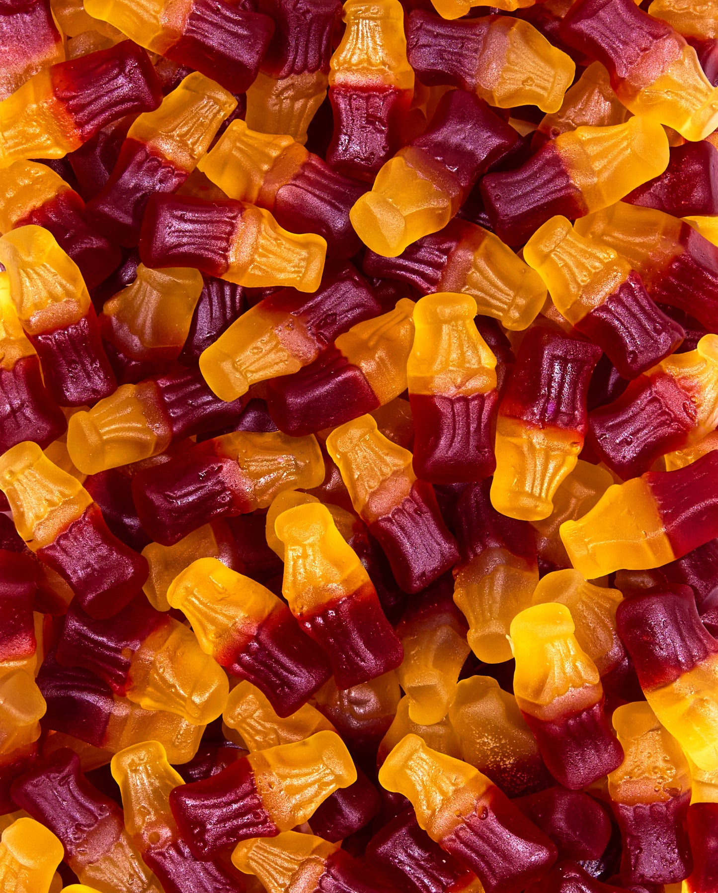 Zoomed-in Cola Gummy Bottles