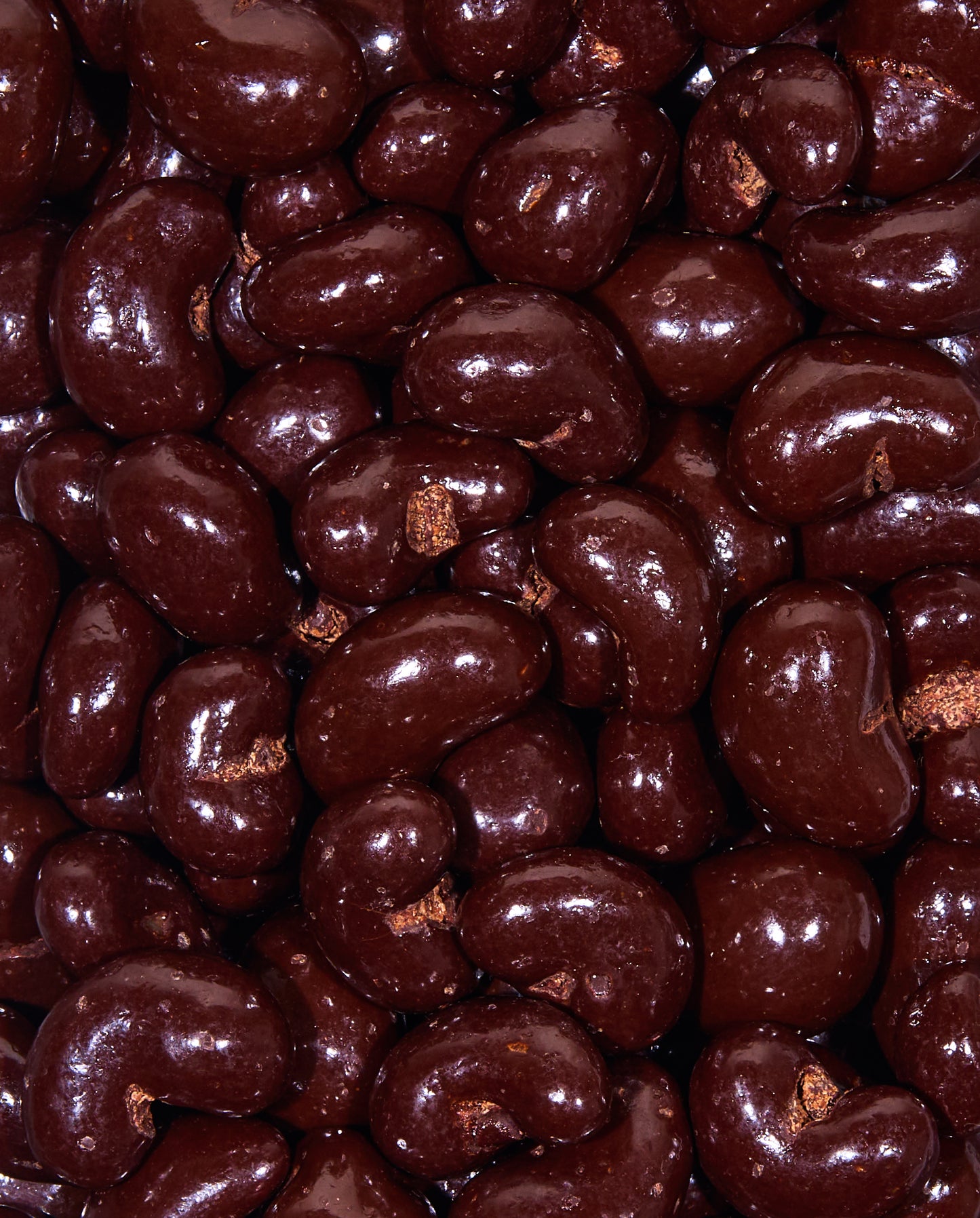 Zoomed-in Dark Chocolate Sea Salt-Covered Cashews