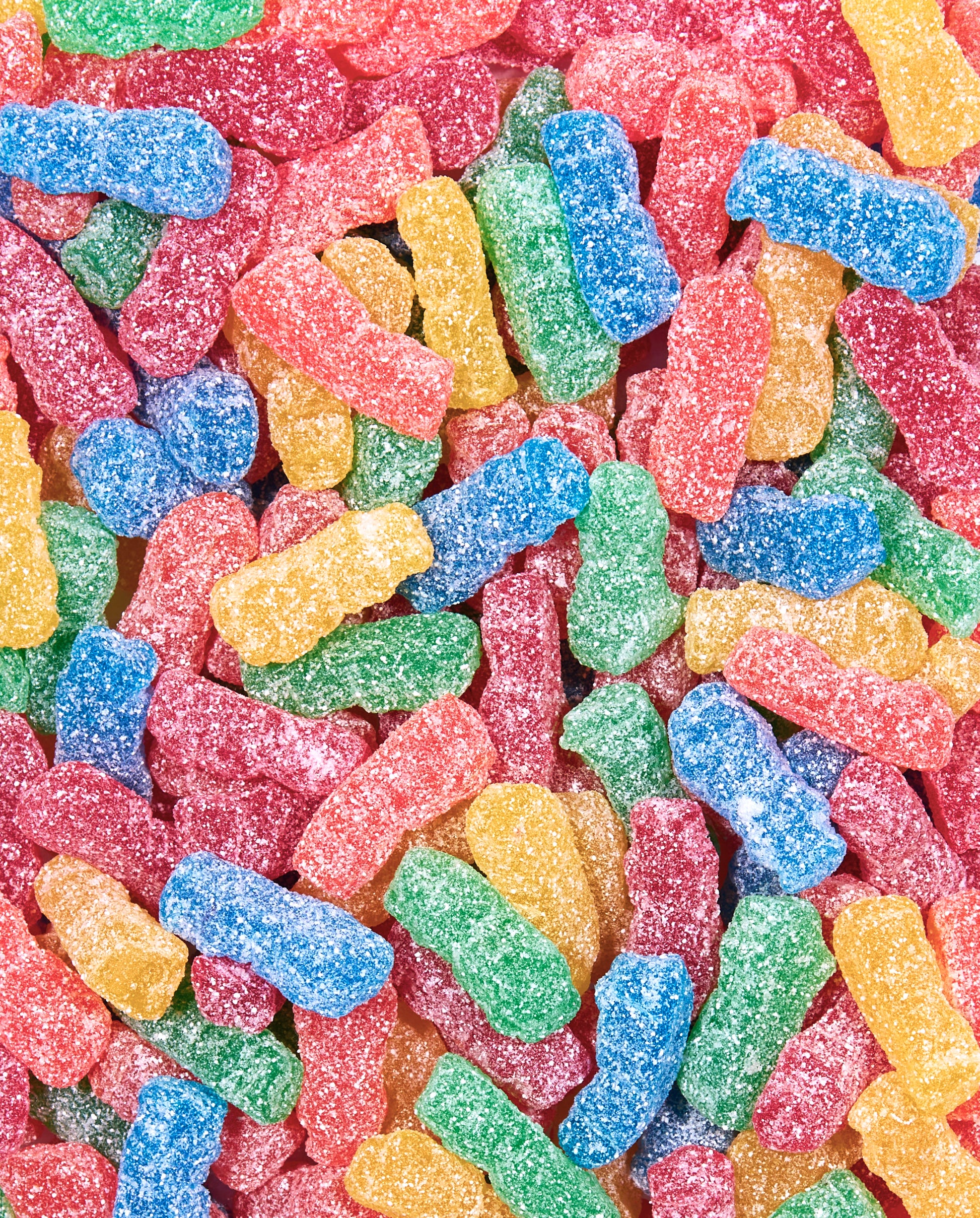 Zoomed-in Sour Gummy Buddies