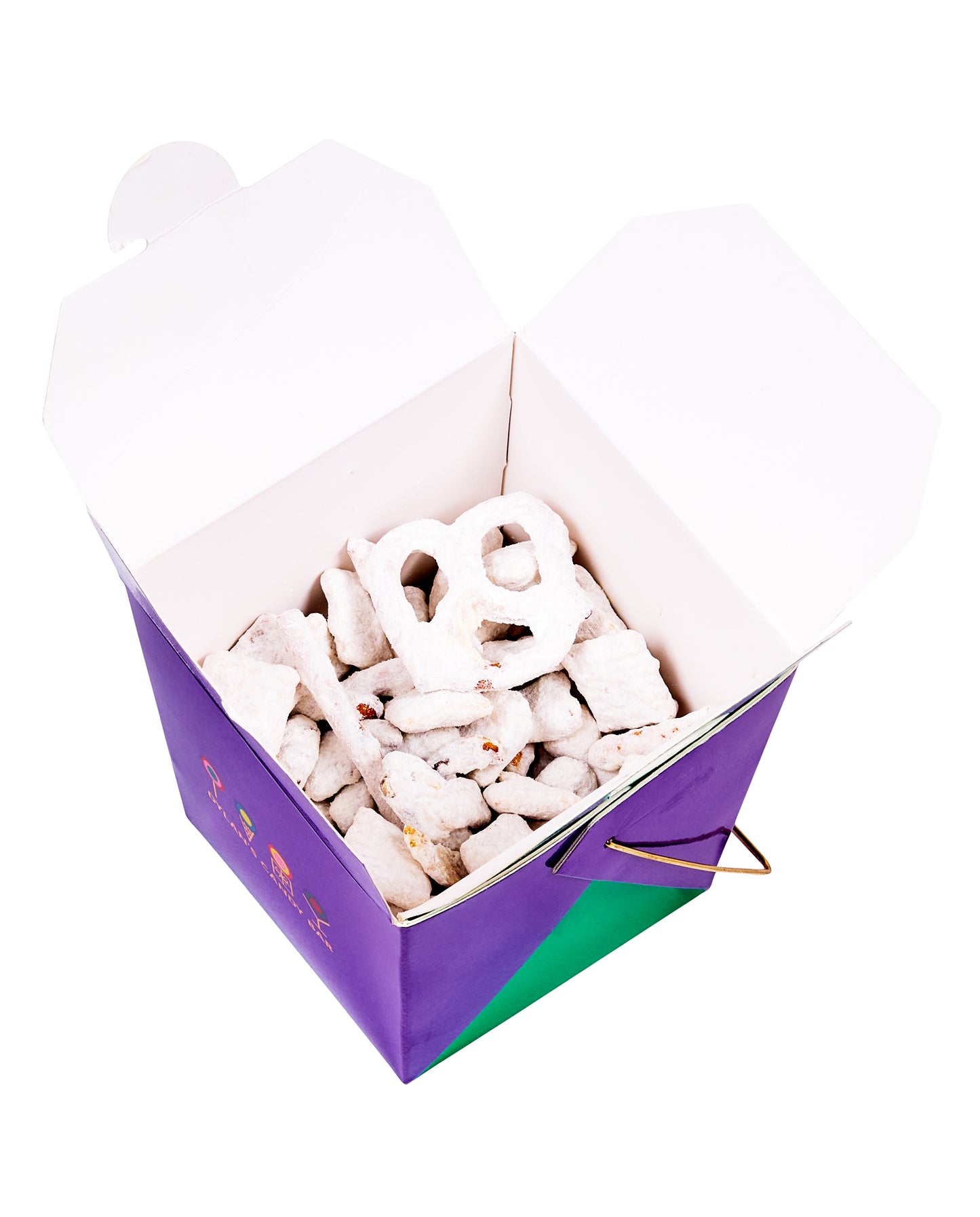 White Christmas Crunch Mix Take-Out Box