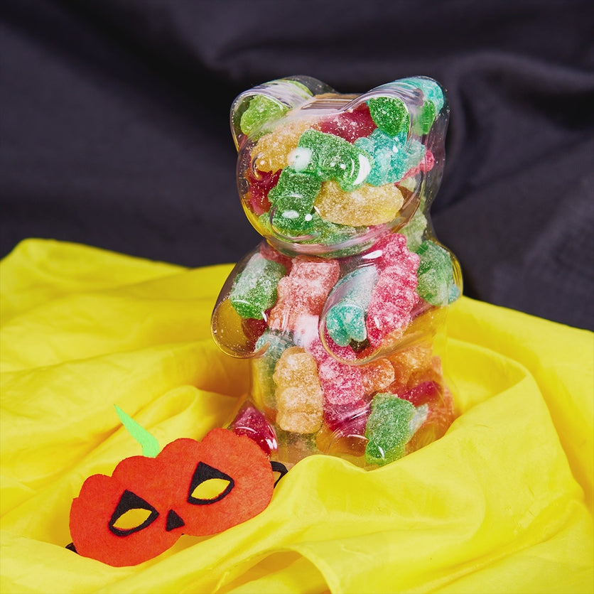 Wholesale Floral Stick - Bright Bear with Small Box of Candy and Balloon